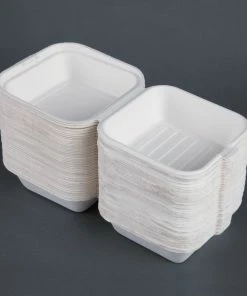 Outlet ⌛ Fiesta Compostable Bagasse Burger Boxes With Bottom Ridges 153mm (Pack Of 500) ✨ 8 Outlet ⌛ Fiesta Compostable Bagasse Burger Boxes With Bottom Ridges 153mm (Pack Of 500) ✨ -Cleaning & Janitorial Supplies Shop dw247 fiestanew06grey