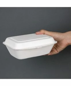 Coupon 😉 Fiesta Compostable Bagasse Hinged Food Containers 182mm 😍 -Cleaning & Janitorial Supplies Shop dw248 4