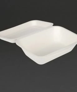Coupon 😉 Fiesta Compostable Bagasse Hinged Food Containers 182mm 😍 -Cleaning & Janitorial Supplies Shop dw248 open