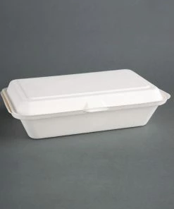 Budget ❤️ Fiesta Compostable Bagasse Hinged Food Containers 248mm ⭐