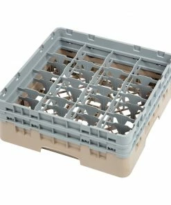 Outlet 🤩 Cambro Camrack Beige 16 Compartments Max Glass Height 133mm 👏