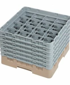 Best Pirce 💯 Cambro Camrack Beige 16 Compartments Max Glass Height 298mm ❤️