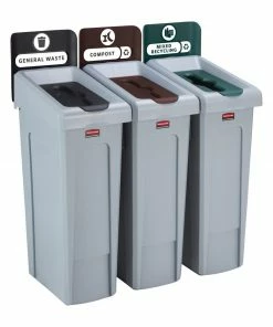 Best Pirce ⌛ Rubbermaid Slim Jim Three Stream Recycling Station 87Ltr 🛒