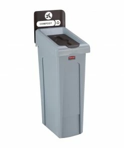 Buy ✔️ Rubbermaid Slim Jim Compost Recycling Station Brown 87Ltr ⌛