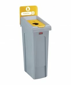 Coupon ❤️ Rubbermaid Slim Jim Plastic Recycling Station Yellow 87Ltr 😍