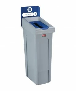 Promo ๐ฅฐ Rubbermaid Slim Jim Paper Recycling Station Blue 87Ltr ๐