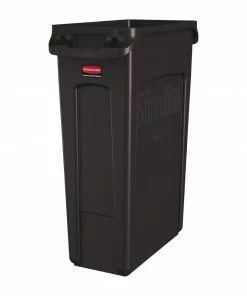 Budget 👏 Rubbermaid Slim Jim Container With Venting Channels Brown 87Ltr 😍