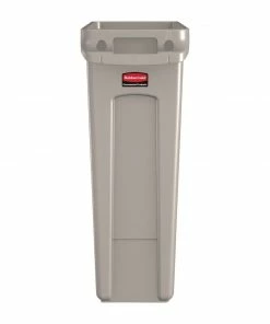 Deals 🔥 Rubbermaid Slim Jim Container With Venting Channels Beige 87Ltr 😍 -Cleaning & Janitorial Supplies Shop dy111 front