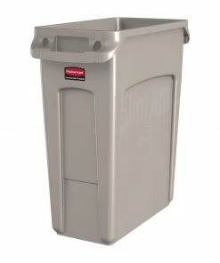 Best deal 👍 Rubbermaid Slim Jim Container With Venting Channels Beige 60Ltr 🎉