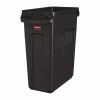Outlet 😉 Rubbermaid Slim Jim Container With Venting Channels Brown 60Ltr 😀