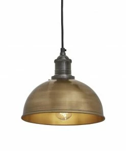 Cheap ⌛ Industville Brooklyn Dome Pendant Light Brass 200mm 🛒