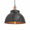 Hot Sale 🥰 Industville Brooklyn Dome Pendant Light Pewter And Copper 330mm ✨