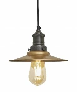 Best deal 🔥 Industville Brooklyn Flat Pendant Brass 205mm 🛒