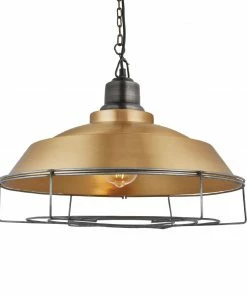 Cheapest 🌟 Industville Brooklyn Step Cage Pendant Brass 410mm ✔️