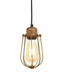 Discount 🎁 Industville Orlando Wire Cage Pendant Brass 100mm 🧨