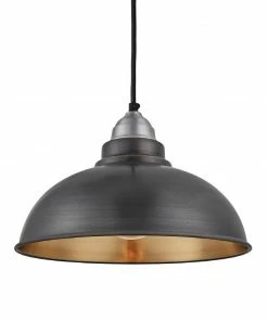 Outlet 😉 Industville Old Factory Pendant Pewter And Brass 305mm 🥰