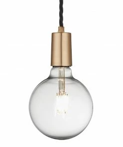 Promo ❤️ Industville Sleek Edison 1 Wire Pendant Brass 🤩