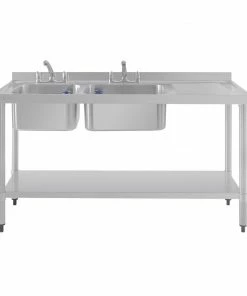 Deals 😀 Vogue Double Sink Right Hand Drainer 🥰 -Cleaning & Janitorial Supplies Shop dy824 1