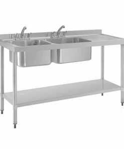 Deals 😀 Vogue Double Sink Right Hand Drainer 🥰 -Cleaning & Janitorial Supplies Shop dy824 2
