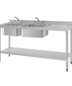 Deals 😀 Vogue Double Sink Right Hand Drainer 🥰 -Cleaning & Janitorial Supplies Shop dy824 3