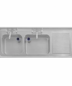 Deals 😀 Vogue Double Sink Right Hand Drainer 🥰 -Cleaning & Janitorial Supplies Shop dy824 7