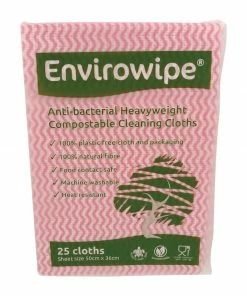 Discount 🔔 EcoTech Envirowipe Antibacterial Compostable Cleaning Cloths Red (25 Pack) ✨ -Cleaning & Janitorial Supplies Shop fa209 packet
