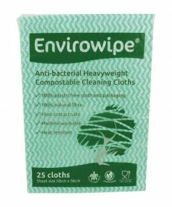 Cheapest 🧨 EcoTech Envirowipe Antibacterial Compostable Cleaning Cloths Green (25 Pack) 😀 -Cleaning & Janitorial Supplies Shop fa211 packet