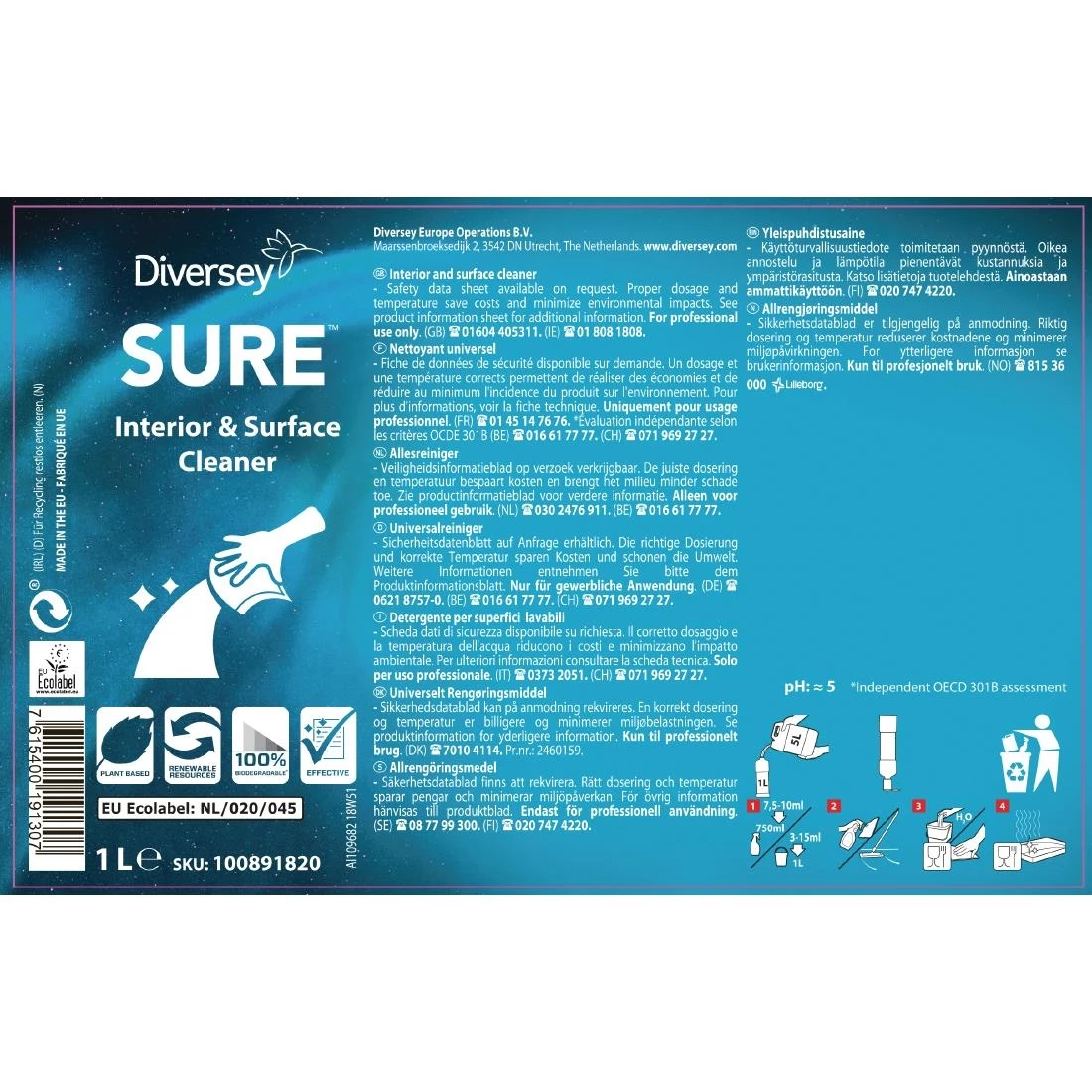 Best deal 🎉 Diversey SURE Interior And Surface Cleaner Concentrate 1Ltr 💯 2 Best deal 🎉 Diversey SURE Interior And Surface Cleaner Concentrate 1Ltr 💯 - Image 2