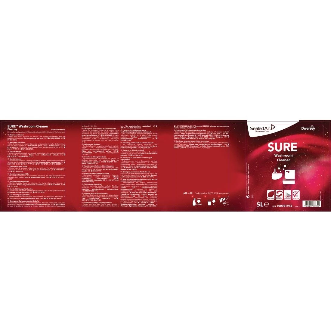 Discount 🔔 Diversey SURE Washroom Cleaner Concentrate 5Ltr 👍 2 Discount 🔔 Diversey SURE Washroom Cleaner Concentrate 5Ltr 👍 - Image 2