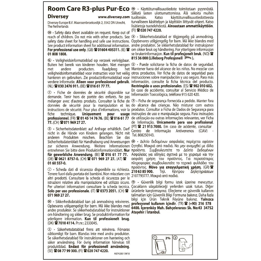 Cheapest 👏 Diversey Room Care R3-plus Pur-Eco Glass And Multi-Surface Cleaner Concentrate 1.5Ltr 🤩 4 Cheapest 👏 Diversey Room Care R3-plus Pur-Eco Glass And Multi-Surface Cleaner Concentrate 1.5Ltr 🤩 - Image 4