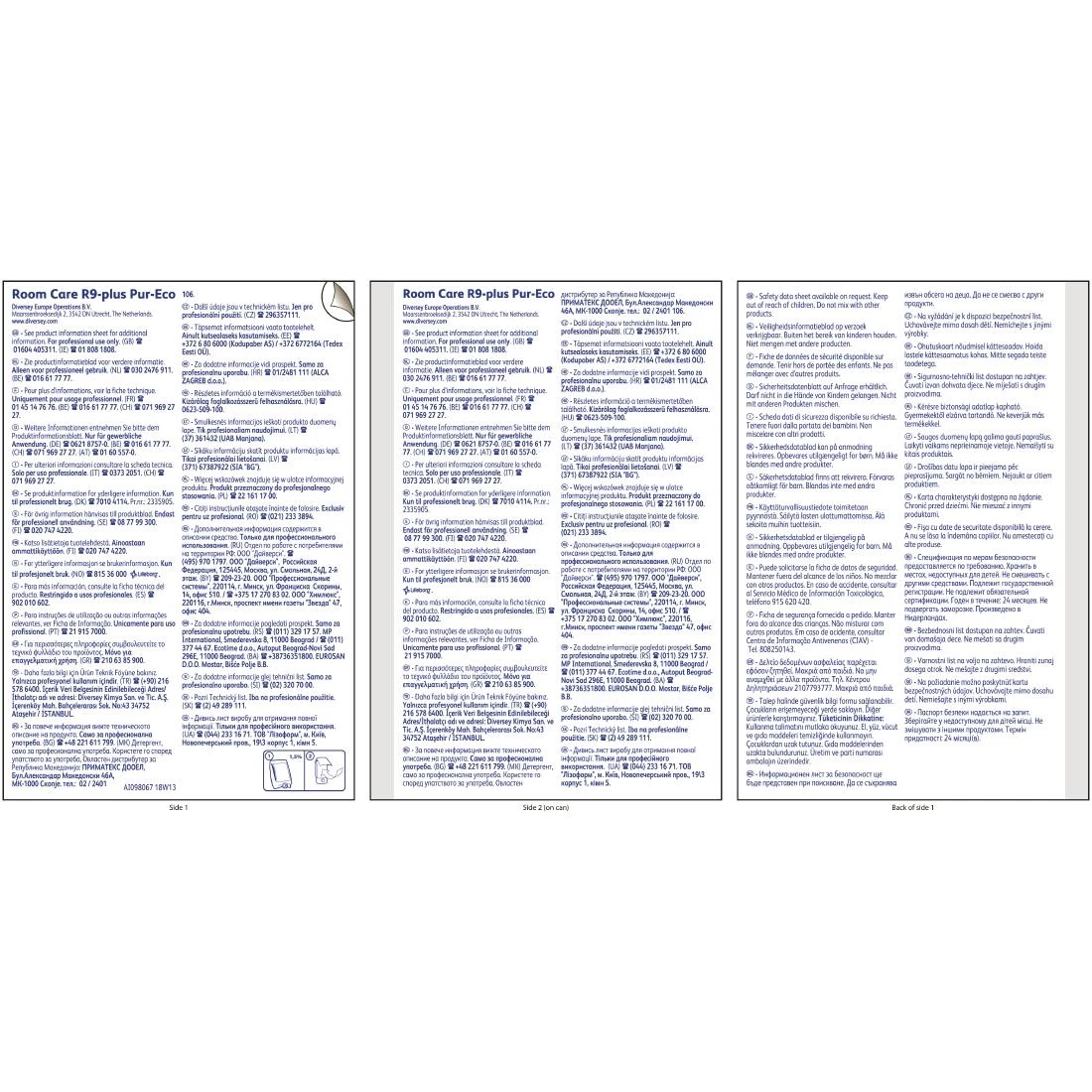 Brand new 😍 Diversey Room Care R9-plus Pur-Eco Bathroom Cleaner Concentrate 1.5Ltr ❤️ 3 Brand new 😍 Diversey Room Care R9-plus Pur-Eco Bathroom Cleaner Concentrate 1.5Ltr ❤️ - Image 3