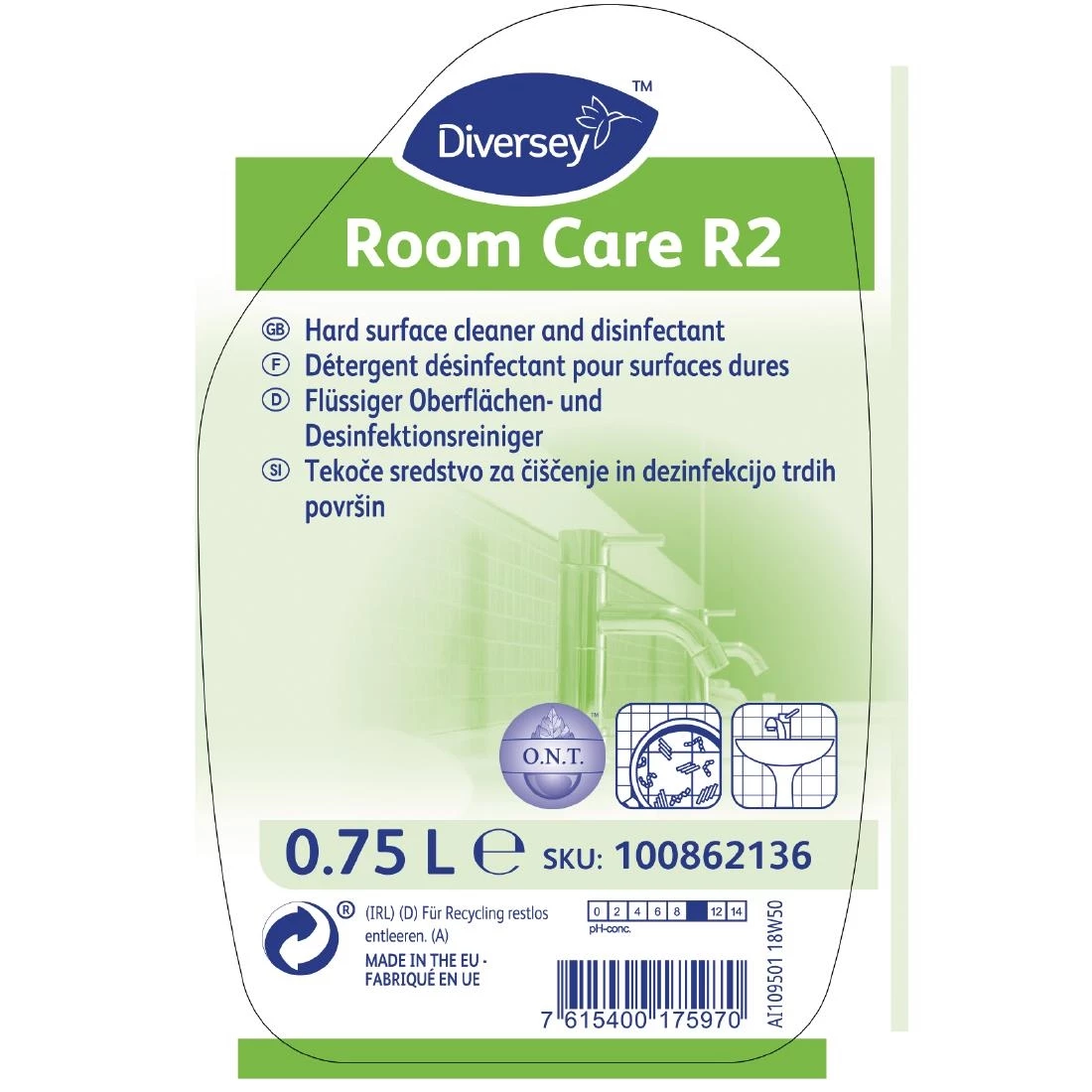 Outlet 💯 Diversey Room Care R2 Hard Surface Cleaner And Disinfectant Ready To Use 750ml ✨ 2 Outlet 💯 Diversey Room Care R2 Hard Surface Cleaner And Disinfectant Ready To Use 750ml ✨ - Image 2