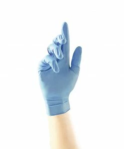 Outlet 👏 Non Branded Fortified Powder-Free Anti-Bacterial Nitrile Gloves Blue (Pack Of 100) 😍