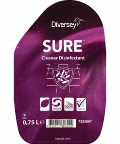 Coupon 👏 Diversey SURE Cleaner And Disinfectant / Descaler Refill Bottles 750ml (6 Pack) ✔️ -Cleaning & Janitorial Supplies Shop fa402 label