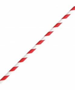New ๐ Fiesta Compostable Bendy Paper Straws Red Stripes (Pack Of 250) ๐งจ