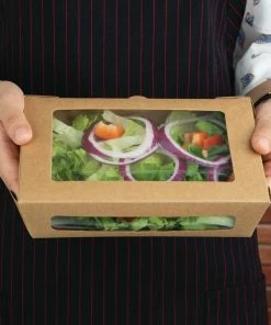 Promo 🎁 Fiesta Compostable Salad Box With PLA Window (Pack Of 200) ✔️ 9 Promo 🎁 Fiesta Compostable Salad Box With PLA Window (Pack Of 200) ✔️ -Cleaning & Janitorial Supplies Shop fb677 1200mlpapersaladboxwithplawindow4