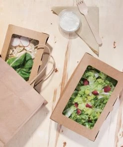 Promo 🎁 Fiesta Compostable Salad Box With PLA Window (Pack Of 200) ✔️ 10 Promo 🎁 Fiesta Compostable Salad Box With PLA Window (Pack Of 200) ✔️ -Cleaning & Janitorial Supplies Shop fb677 1200mlpapersaladboxwithplawindow5