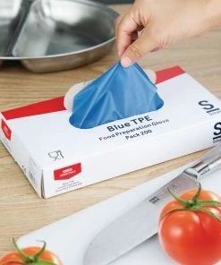 Brand new 🌟 Nisbets Essentials Powder-Free TPE Gloves Blue (Pack Of 200) 🎉 -Cleaning & Janitorial Supplies Shop fc488 s bluefoodpreparationglove6