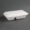 Buy 👍 Fiesta Compostable Bagasse Hinged 2-Compartment Food Containers 253mm (Pack Of 200) ✨