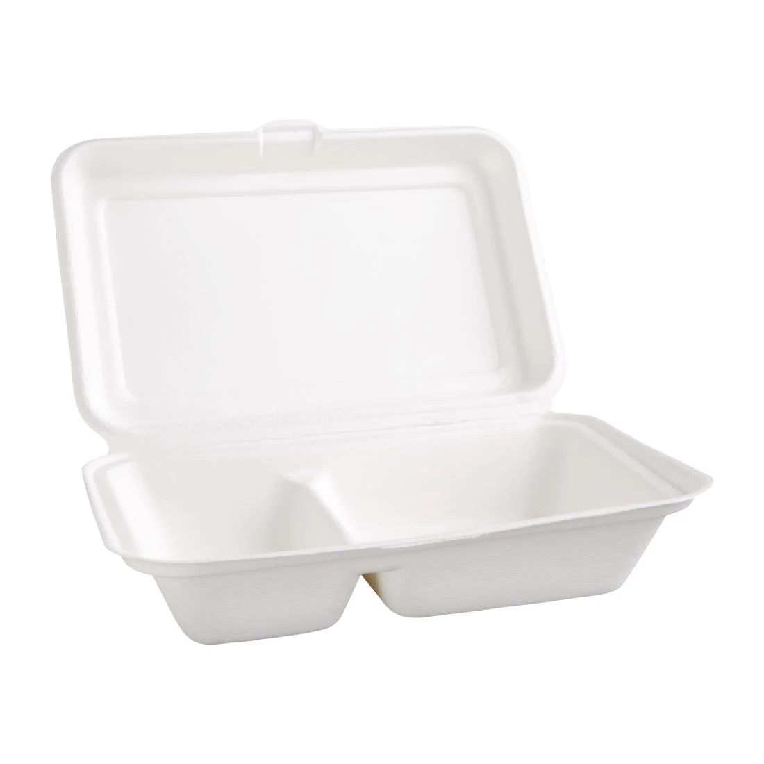 Buy 👍 Fiesta Compostable Bagasse Hinged 2-Compartment Food Containers 253mm (Pack Of 200) ✨ 2 Buy 👍 Fiesta Compostable Bagasse Hinged 2-Compartment Food Containers 253mm (Pack Of 200) ✨ - Image 2