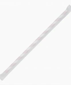 Budget 👍 Fiesta Compostable Individually Wrapped Paper Straws Red Stripes (Pack Of 250) 👏 -Cleaning & Janitorial Supplies Shop fp442 strawredwhitestripe1