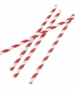 Budget 👍 Fiesta Compostable Individually Wrapped Paper Straws Red Stripes (Pack Of 250) 👏
