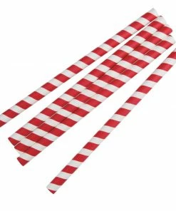 Best Pirce 🛒 Fiesta Compostable Individually Wrapped Paper Smoothie Straws Red Stripes (Pack Of 250) 🌟