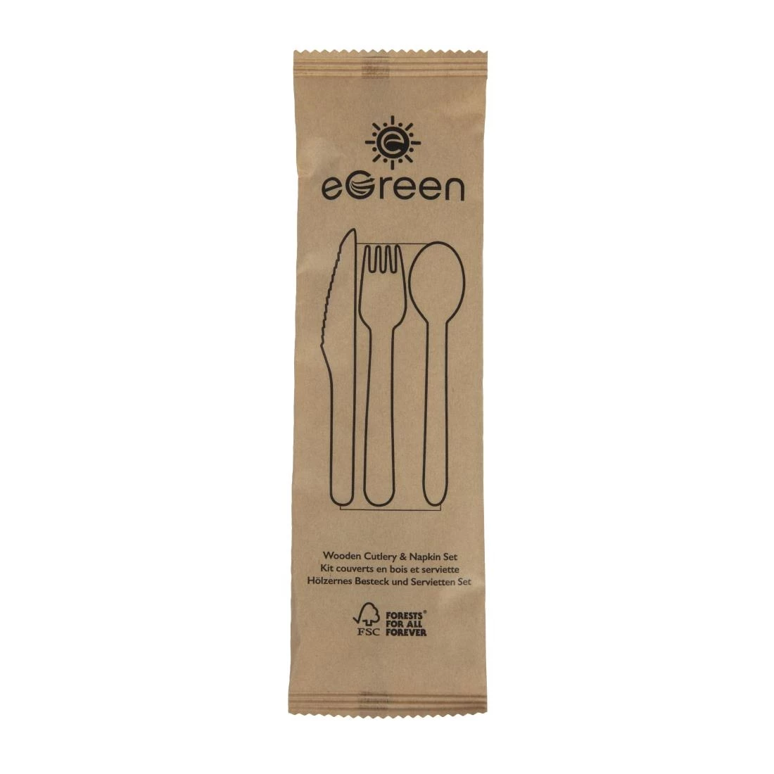 Promo 👏 EGreen Individually Kraft Wrapped 4-in-1 Wooden Cutlery Set (Pack Of 250) 🤩 1 Promo 👏 EGreen Individually Kraft Wrapped 4-in-1 Wooden Cutlery Set (Pack Of 250) 🤩
