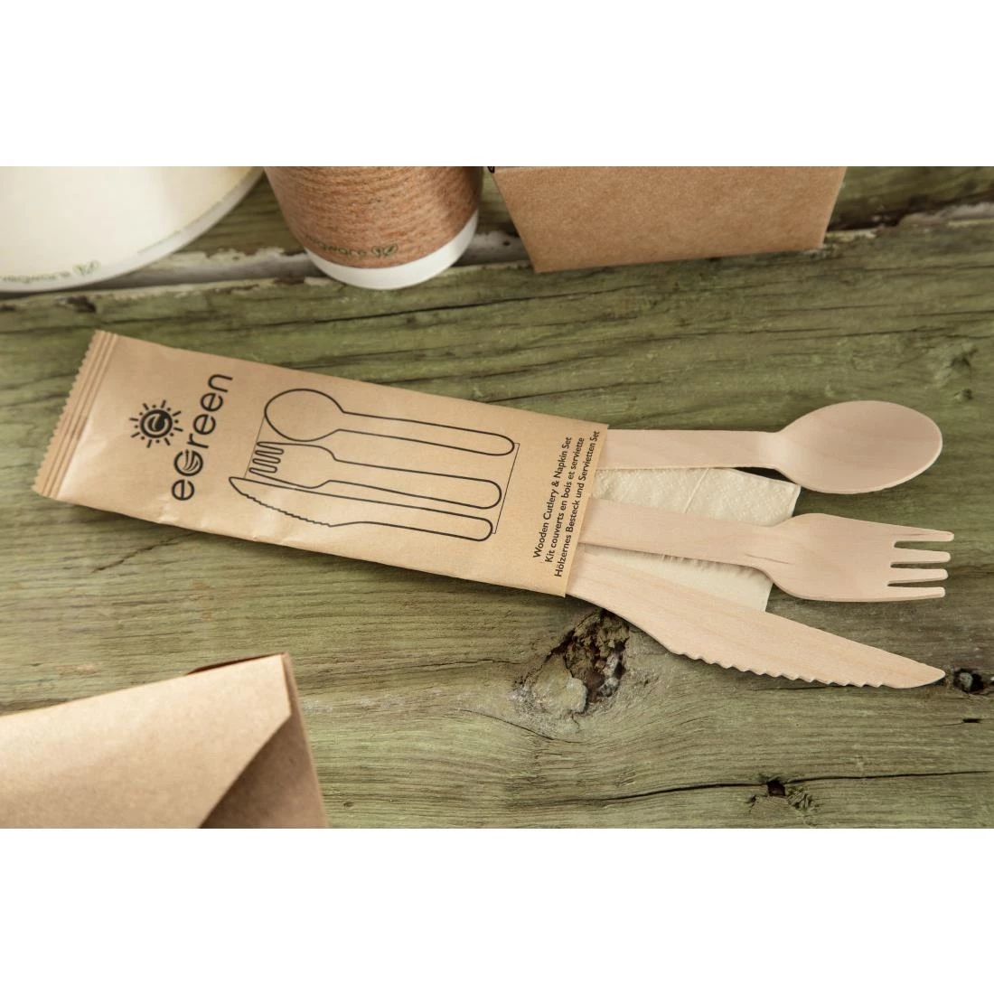 Promo 👏 EGreen Individually Kraft Wrapped 4-in-1 Wooden Cutlery Set (Pack Of 250) 🤩 5 Promo 👏 EGreen Individually Kraft Wrapped 4-in-1 Wooden Cutlery Set (Pack Of 250) 🤩 - Image 5