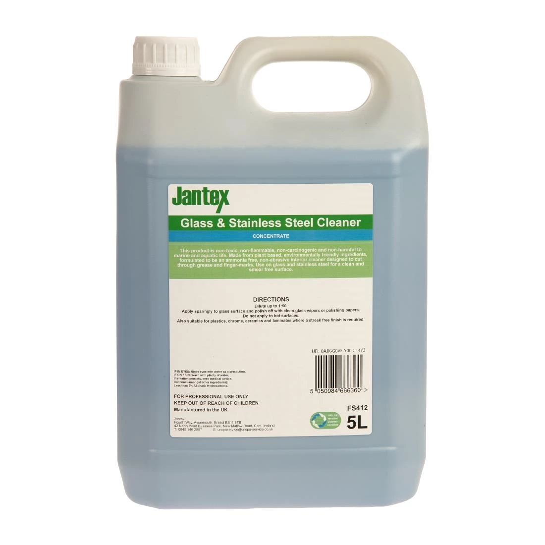 Outlet ✔️ Jantex Green Glass And Stainless Steel Cleaner Concentrate 5Ltr ⌛ 3 Outlet ✔️ Jantex Green Glass And Stainless Steel Cleaner Concentrate 5Ltr ⌛ - Image 3