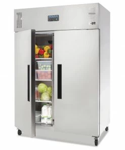 Promo 👍 Polar G-Series Upright Double Door Fridge 1200Ltr 🎁 -Cleaning & Janitorial Supplies Shop g594 left open