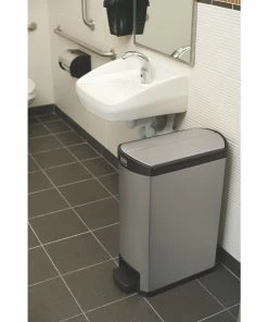 Best deal 👏 Rubbermaid Slim Jim End Step On Pedal Bin Stainless Steel 50Ltr ⌛ -Cleaning & Janitorial Supplies Shop ge935 endstepstainlesssteel50