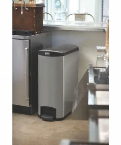 Best deal 👏 Rubbermaid Slim Jim End Step On Pedal Bin Stainless Steel 50Ltr ⌛ -Cleaning & Janitorial Supplies Shop ge935 endstepstainlesssteel503