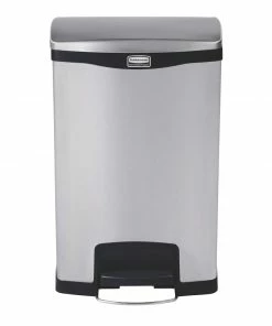 Best Sale 💯 Rubbermaid Slim Jim Front Step On Pedal Bin Stainless Steel 50Ltr ✨